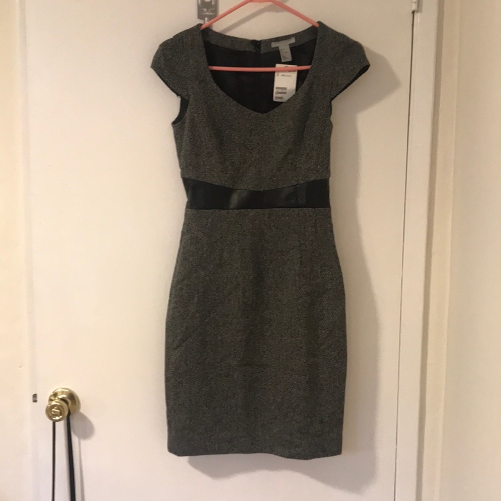 H&M NWT Cocktail Dress With Faux Leather